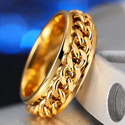 VIEN Gold-Plated Chain Textured Finger Ring-picture-27