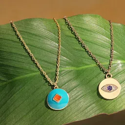 AMI Set of 2 Gold-Plated Evil Eye Chain-21