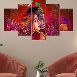 Perpetual Red & Pink 5 Pieces Wooden Religious Painting Wall Arts-image-4