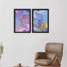 eCraftIndia Set Of 2 Marble Texture UV Art Paintings-image-74