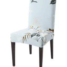 HOKIPO Blue & White Printed Stretchable Chair Cover-image-69
