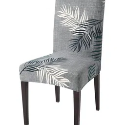 HOKIPO Grey & White Printed Stretchable Chair Cover-image-78