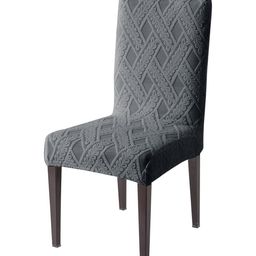 HOKIPO Grey Printed Jacquard Chair Cover-picture-5