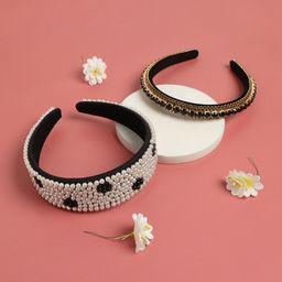 SOHI Set of 2 Beaded Hairband-43