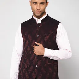 Cantabil Men Printed Mandarin Collar Nehru Jacket-image-13