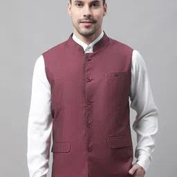 Cantabil Woven Nehru Jacket-image-8