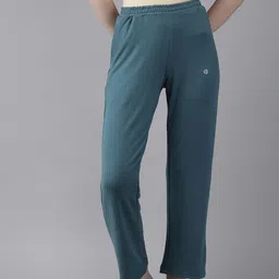 Van Heusen Women Emerald Solid Wide Leg Opening Functional Pocket Lounge Pyjamas-image-58