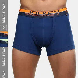 Jockey Men Pack Of 2 Super Combed Cotton Ribbed Trunks FP03-0205-ESTBU-picture-12