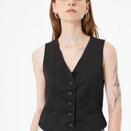 Koton V-Neck Single-Breasted Waistcoat image 1