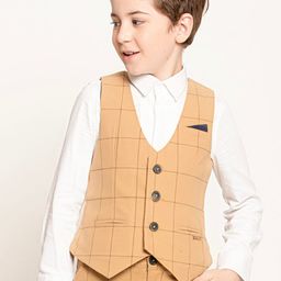 One Friday Boys Checked Slim-Fit Waistcoat-image-87