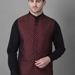 Canary London Men Printed Slim Fit Nehru Jacket-46