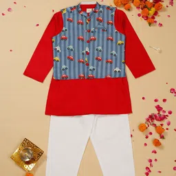 SAKA DESIGNS Boys Floral Regular Kurta with Pyjamas-40