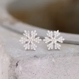 GIVA 925 Sterling Silver Rhodium Plated Snowflake Earrings-15