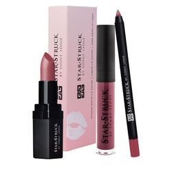 STARSTRUCK BY SUNNY LEONE Set Of 3 Lipstick, Lip Gloss & Lip Liner Combo - Sugar Plum image 1
