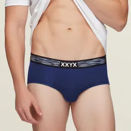 XYXX Men Navy Blue Solid IntelliSoft Antimicrobial Micro Modal Basic Briefs XYBRF82-picture-0