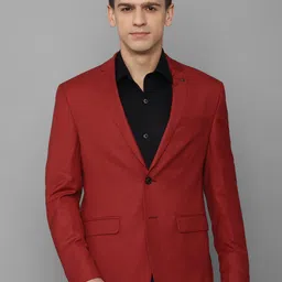 Allen Solly Men Maroon Solid Single-Breasted Slim-Fit Blazer-picture-47