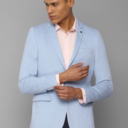 Allen Solly Men Single-Breasted Pure Cotton Slim-Fit Formal Blazer-image-100