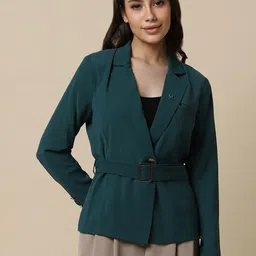 Allen Solly Woman Notched Lapel Long Sleeves Single-Breasted Blazer-20