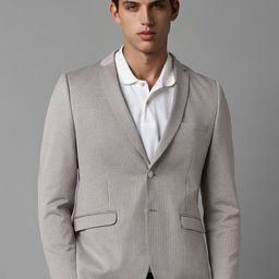 Louis Philippe Sport Printed Pure Cotton Slim Fit Single Breasted Blazers-image-93