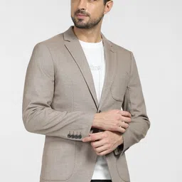 SELECTED Self Design Slim Fit Notched Lapel Collar Single-Breasted Casual Blazer-image-60