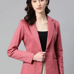 Purple State Slim-Fit Single-Breasted Casual Blazer-image-49