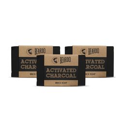 BEARDO Men Set Of 3 Activated Charcoal Brick Soap For Pollution Damage control - 125g Each-13