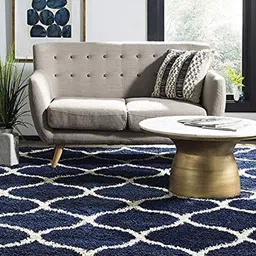 AaHo Decor Blue & White Shaggy Carpet-image-86