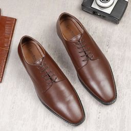 LOUIS STITCH Men Perforated Premium Leather Formal Derby Shoes-image-111