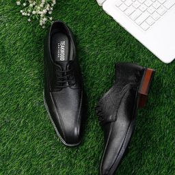 Teakwood Leathers Men Black Textured Leather Formal Derbys-image-54