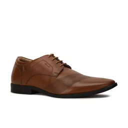 Bata Men Tan Brown Textured Formal Derbys-picture-46