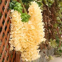 WELL ART GALLERY Peach Coloured 10 Pieces Wisteria Hanging Artificial Flower-41