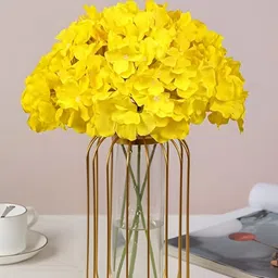 WELL ART GALLERY Yellow 5 Pieces Hydrangea Artificial Flower-image-92