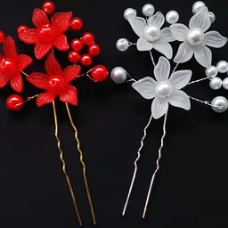 Krelin Set Of 2 Beaded Floral U Pins-35