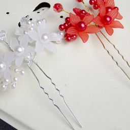Krelin Set of 2 Beaded Floral U Pins-11