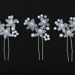 Krelin Set Of 3 Beaded Floral U Pins-7