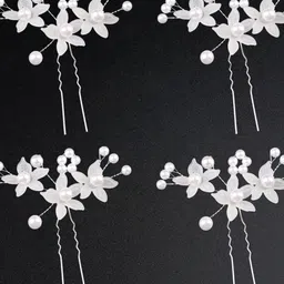 Krelin Set of 4 Beaded Floral U Pins-0