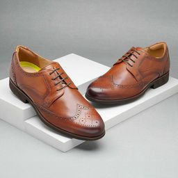 Florsheim Men Perforated Leather Formal Brogues-image-75