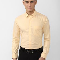 Peter England Men Yellow Slim Fit Printed Formal Shirt-image-91