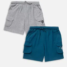 Growing Tree Unisex Kids Pack of 2 Organic Cotton Antimicrobial Cargo Shorts-image-47