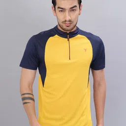 Technosport Colourblocked High Neck Antimicrobial Sports T-shirt-image-66