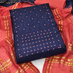 KALINI Ethnic Motifs Embroidered Sequinned Unstitched Dress Material-image-92