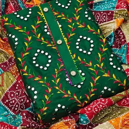 KALINI Embroidered Pure Cotton Unstitched Dress Material-26