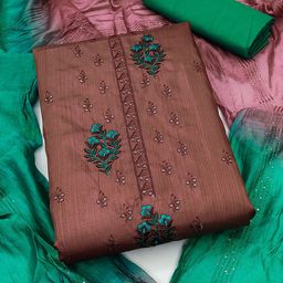 SHADOW & SAINING Floral Embroidered Sequinned Unstitched Dress Material-image-61