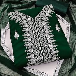 SHADOW & SAINING Embroidered Silk Georgette Unstitched Dress Material-image-92