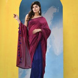 Angoshobha Pure Cotton Half and Half Saree-image-33