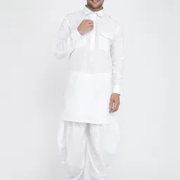 ROYAL KURTA Men White Pathani Kurta-picture-34
