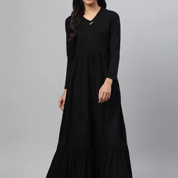 AURELIA V-Neck Long Sleeves Acrylic Anarkali Kurta-image-30