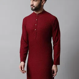 Jompers Ethnic Motifs Embroidered Thread Work Pure Cotton Kurta-19
