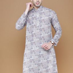 Sanwara Abstract Printed Mandarin Collar Cotton Straight Kurta-image-25