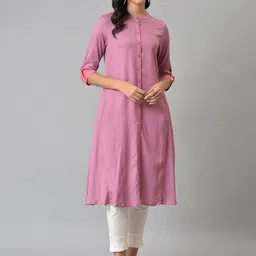 W Women Pink Anarkali Kurta-image-51